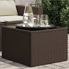 Brauner Gartentisch Tarabega 55x55x37cm (mit Glasplatte Polyrattan)