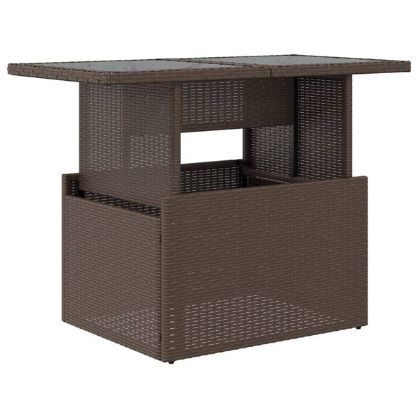 Brauner Gartentisch Dorus 100x55x73cm (Polyrattan)
