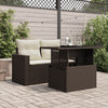 Brauner Gartentisch Dorus 100x55x73cm (Polyrattan)