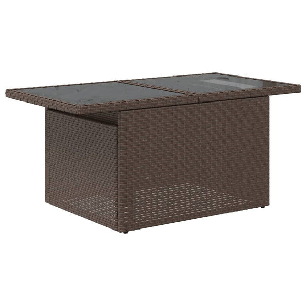 Brauner Gartentisch Dorus 100x55x73cm (Polyrattan)