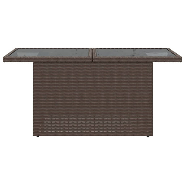 Brauner Gartentisch Dorus 100x55x73cm (Polyrattan)