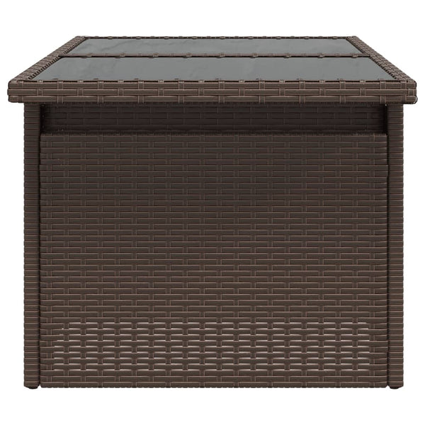 Brauner Gartentisch Dorus 100x55x73cm (Polyrattan)
