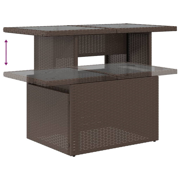 Brauner Gartentisch Dorus 100x55x73cm (Polyrattan)
