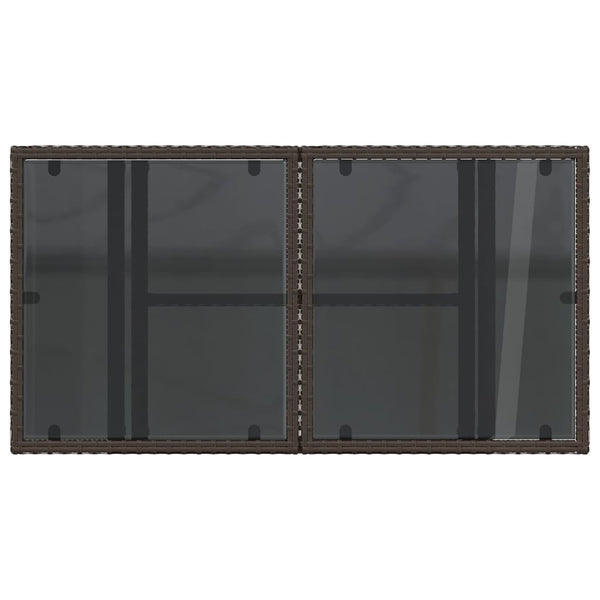 Brauner Gartentisch Dorus 100x55x73cm (Polyrattan)