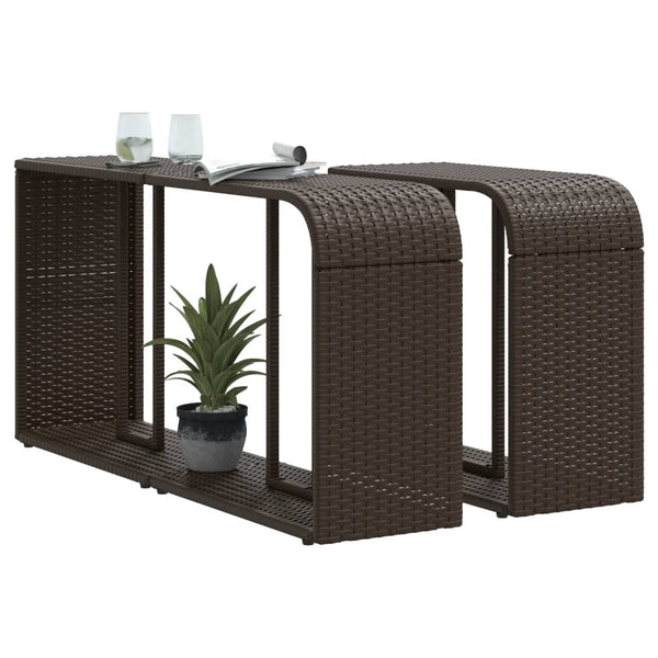 Braunes Aufbewahrungsregal Parmenia (2 Stück Polyrattan)