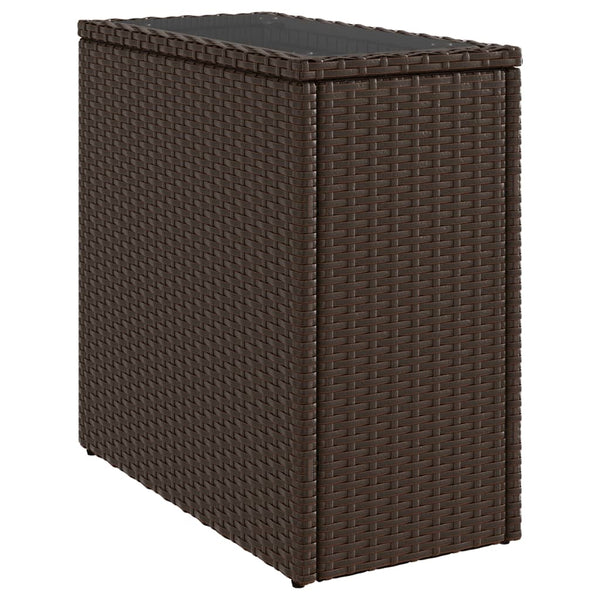 Brauner Garten-Beistelltisch Pintea 58x27,5x55cm (Polyrattan)