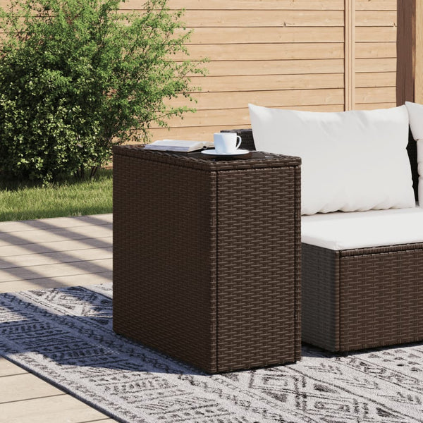 Brauner Garten-Beistelltisch Pintea 58x27,5x55cm (Polyrattan)