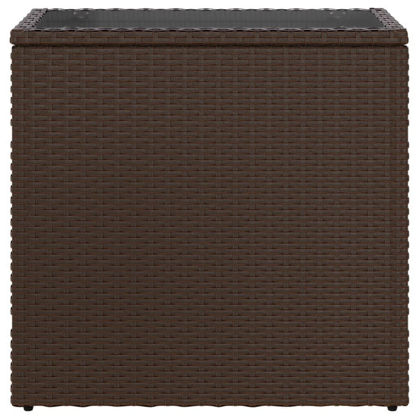 Brauner Garten-Beistelltisch Pintea 58x27,5x55cm (Polyrattan)