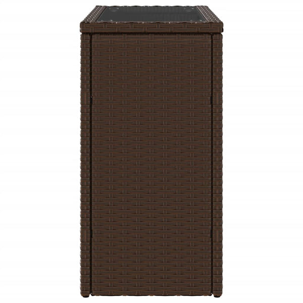 Brauner Garten-Beistelltisch Pintea 58x27,5x55cm (Polyrattan)