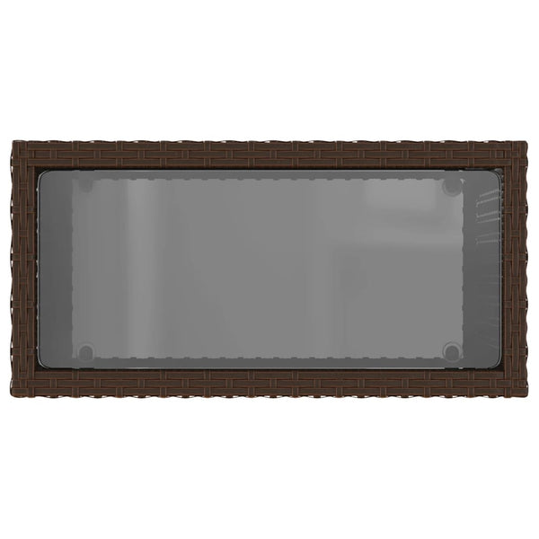 Brauner Garten-Beistelltisch Pintea 58x27,5x55cm (Polyrattan)