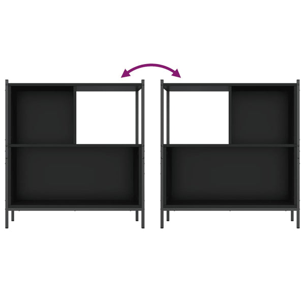 Schwarzes Bücherregal Harald 72x28x77,5cm (Holz)