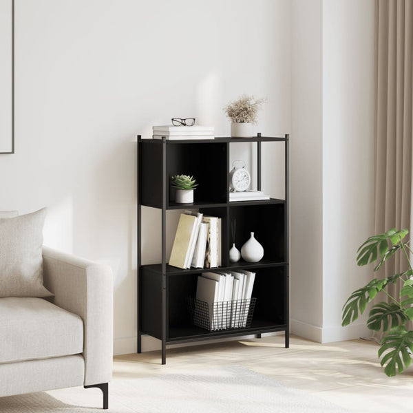 Schwarzes Bücherregal Harald 72x28x109cm (Holz)