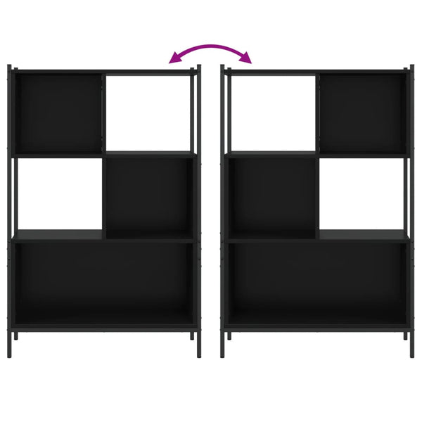 Schwarzes Bücherregal Harald 72x28x109cm (Holz)