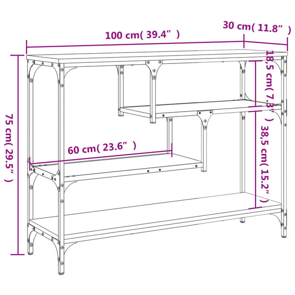 Schwarzer Konsolentisch Polixia 100x30x75cm (Holz)
