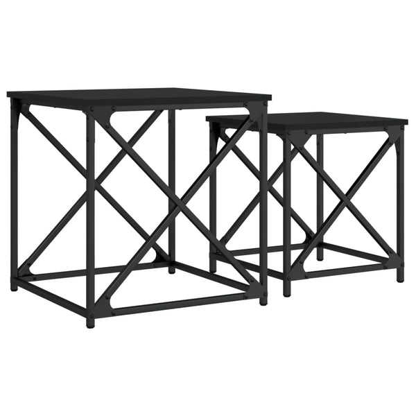 Schwarze Satztische Ermine (2 Holzteile)