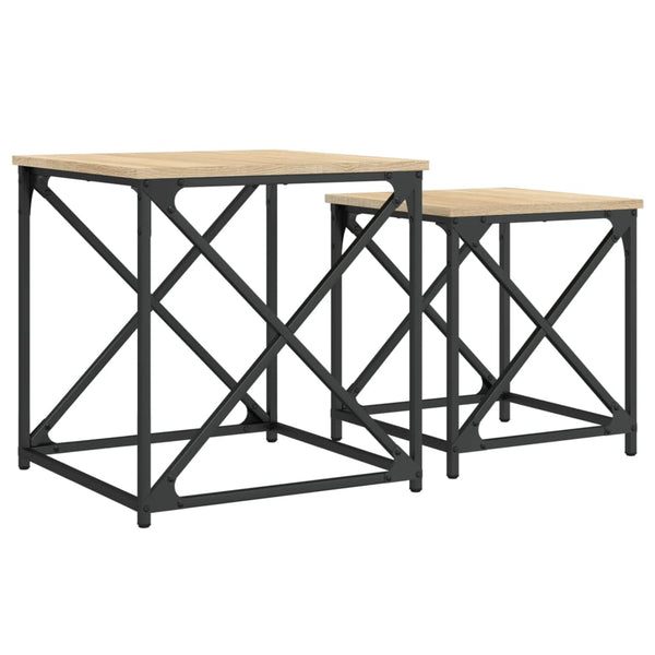 Set-Couchtische Ermine (2 Stück, Sonoma-Eiche Holz)
