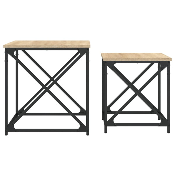 Set-Couchtische Ermine (2 Stück, Sonoma-Eiche Holz)