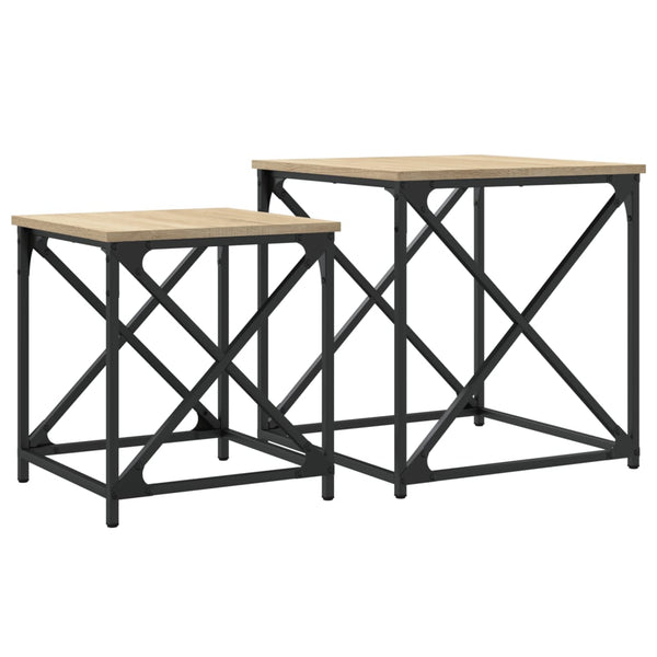 Set-Couchtische Ermine (2 Stück, Sonoma-Eiche Holz)