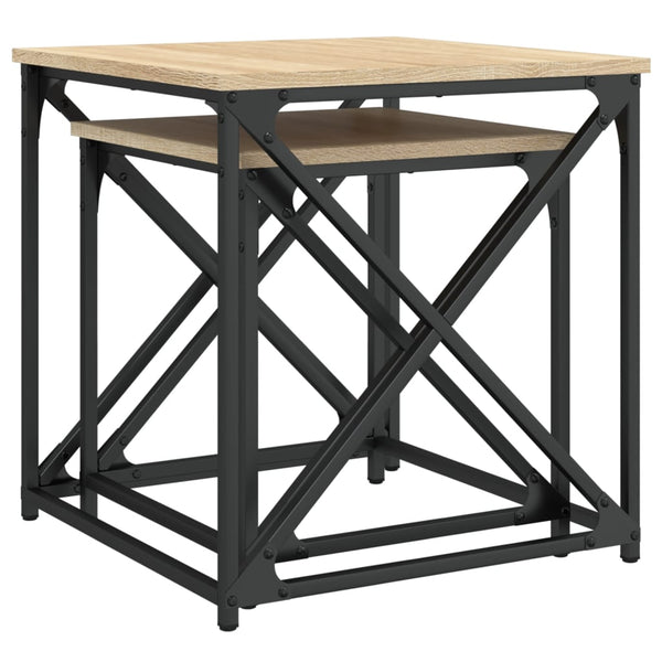 Set-Couchtische Ermine (2 Stück, Sonoma-Eiche Holz)