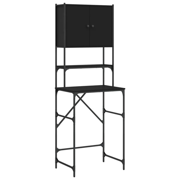 Waschmaschinenschrank Olimpu, Schwarz, 68x48,5x194cm