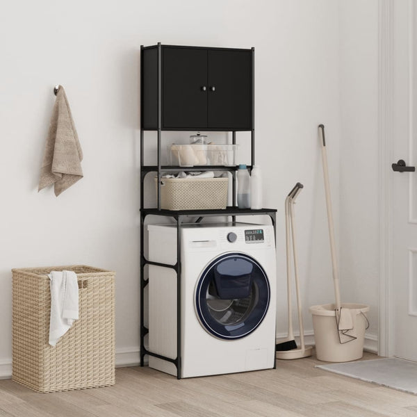 Waschmaschinenschrank Olimpu, Schwarz, 68x48,5x194cm