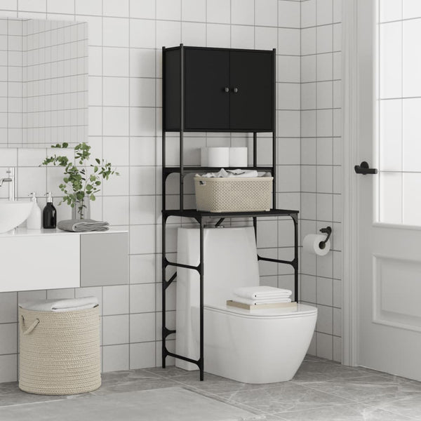 Waschmaschinenschrank Olimpu, Schwarz, 68x48,5x194cm