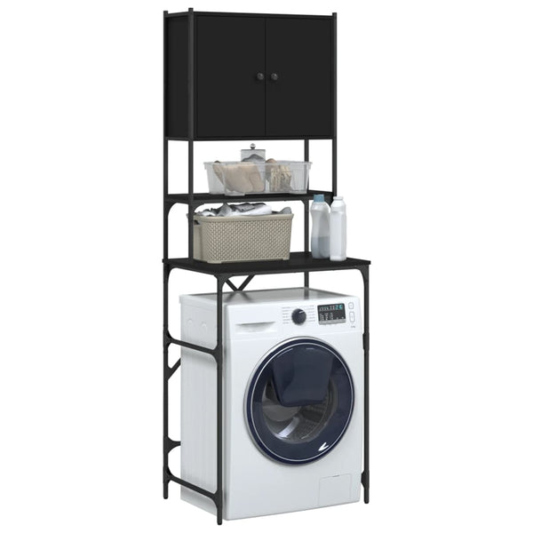 Waschmaschinenschrank Olimpu, Schwarz, 68x48,5x194cm