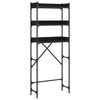 Schwarzes Waschmaschinenregal Patrisor 67x25x163cm (Holz)