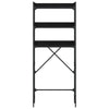 Schwarzes Waschmaschinenregal Patrisor 67x25x163cm (Holz)