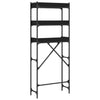Schwarzes Waschmaschinenregal Patrisor 67x25x163cm (Holz)