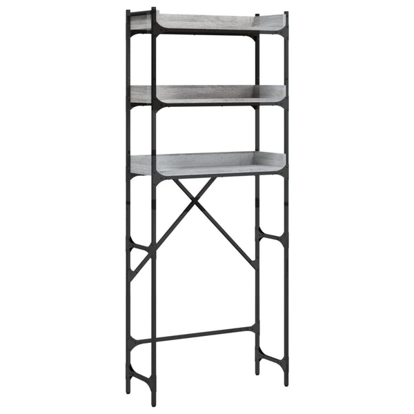 Graues Waschmaschinenregal Patrisor 67x25x163cm (Holz)