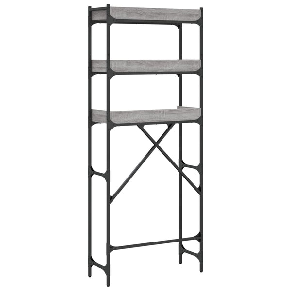 Graues Waschmaschinenregal Patrisor 67x25x163cm (Holz)