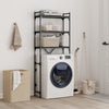 Schwarzes Waschmaschinenregal Coretta 67x25x163cm (Holz)