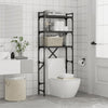 Schwarzes Waschmaschinenregal Coretta 67x25x163cm (Holz)