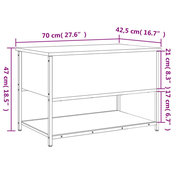 Graue Schuhbank Benita 70x42,5x47cm (Holz)
