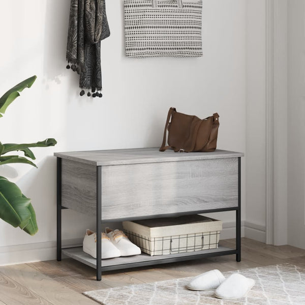 Graue Schuhbank Benita 70x42,5x47cm (Holz)