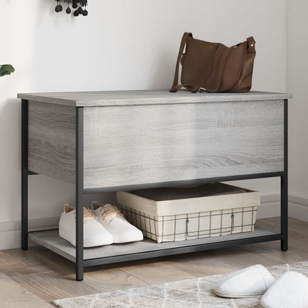 Graue Schuhbank Benita 70x42,5x47cm (Holz)