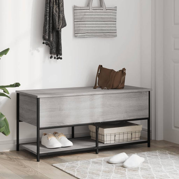 Harmaa kenkäpenkki Benita 100x42,5x47cm (puinen)