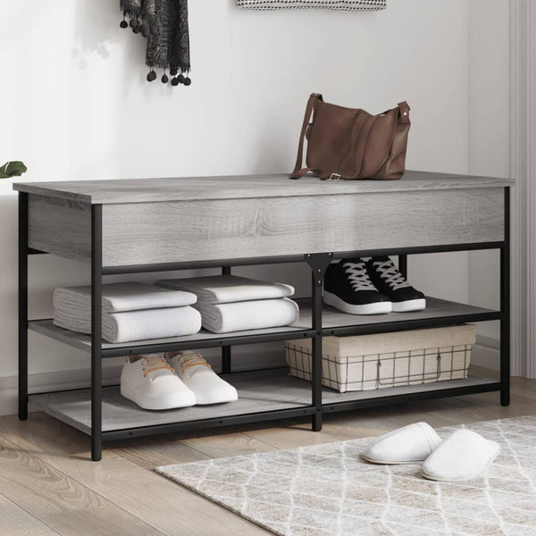Harmaa kenkäpenkki Gheta 100x42,5x50cm (puinen)