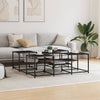 Schwarzer Couchtisch Stelian 121x121x40cm (Holz)