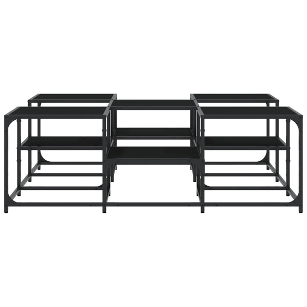 Schwarzer Couchtisch Stelian 121x121x40cm (Holz)