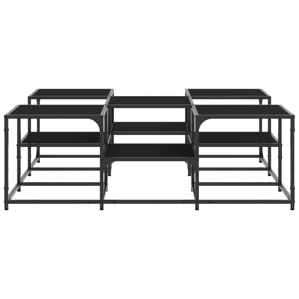 Schwarzer Couchtisch Stelian 121x121x40cm (Holz)