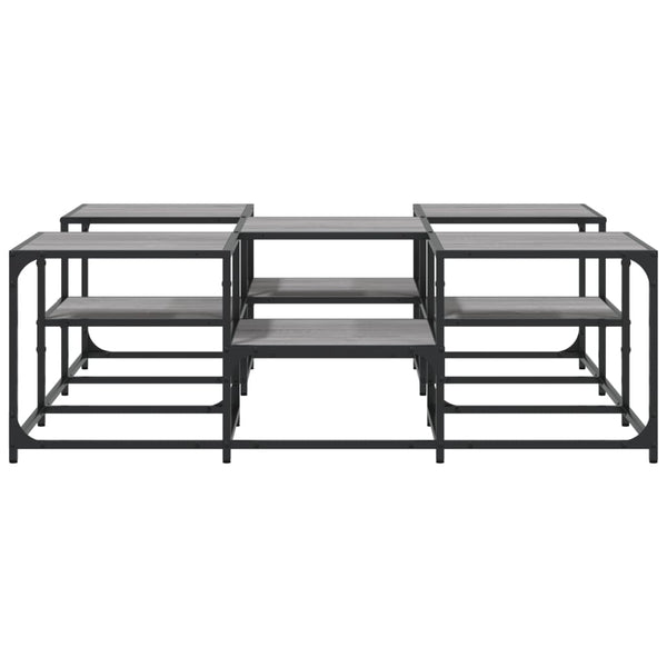 Grauer Couchtisch Stelian 121x121x40cm (Holz)