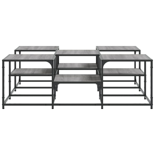 Grauer Couchtisch Stelian 121x121x40cm (Holz)