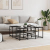 Schwarzer Couchtisch Stelian 91x91x40cm (Holz)