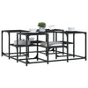 Schwarzer Couchtisch Stelian 91x91x40cm (Holz)