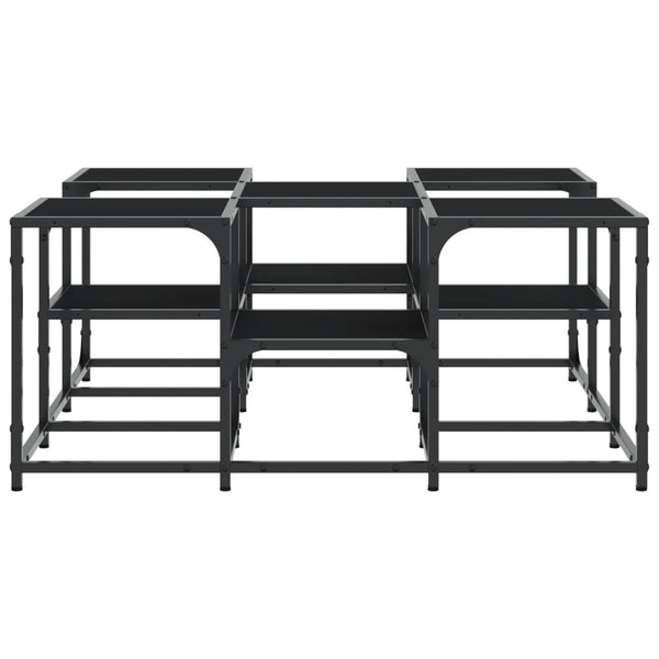 Schwarzer Couchtisch Stelian 91x91x40cm (Holz)