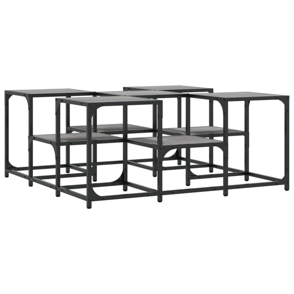 Grauer Couchtisch Stelian 91x91x40cm (Holz)