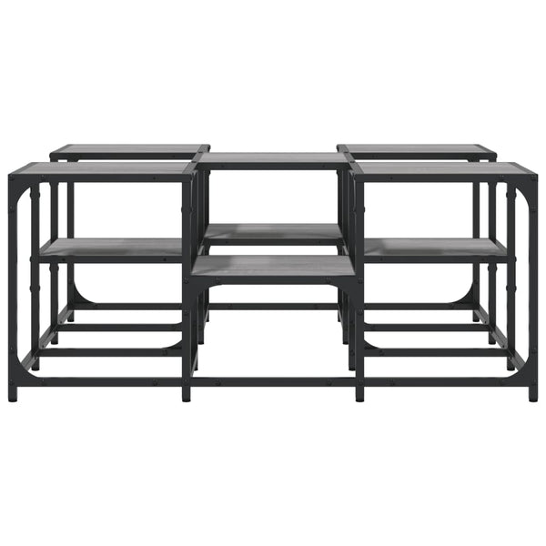 Grauer Couchtisch Stelian 91x91x40cm (Holz)