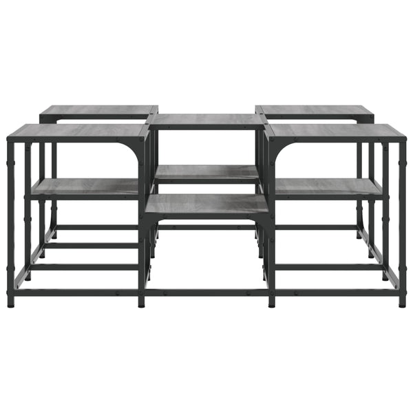 Grauer Couchtisch Stelian 91x91x40cm (Holz)